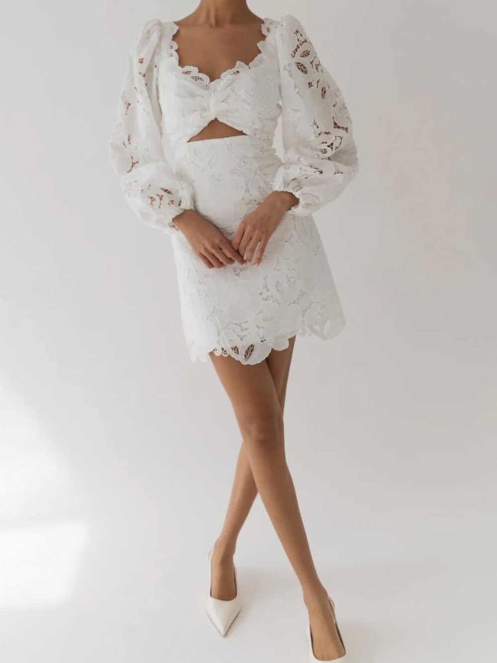 NWT Jenny Yoo Chaya Lace Mini Dress - Size 6 [SOLD OUT ONLINE] - Picture 2 of 7